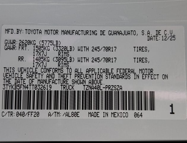 2026 Toyota Tacoma SR5