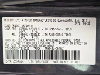 2022 Toyota Tacoma SR