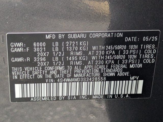 2025 Subaru Ascent Onyx Edition Touring