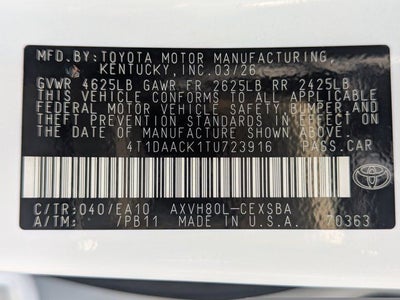 2026 Toyota Camry SE