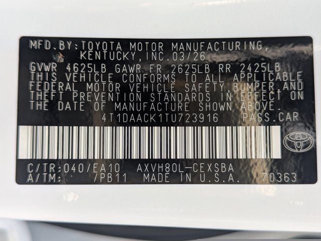 2026 Toyota Camry SE