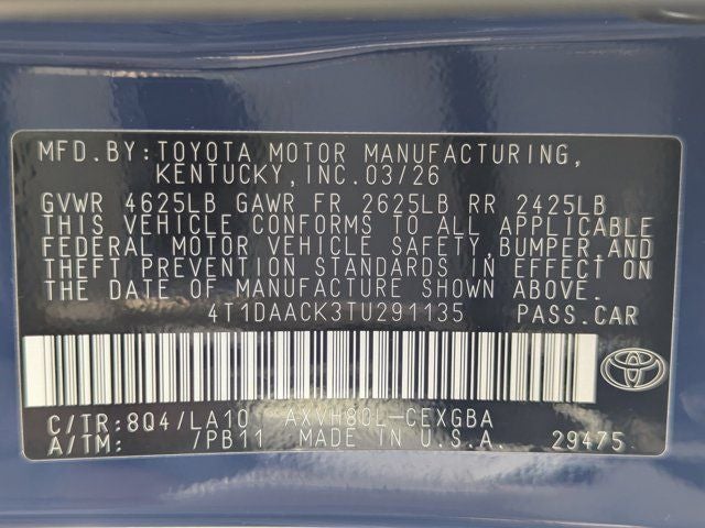 2026 Toyota Camry XLE