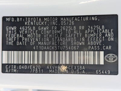 2026 Toyota Camry SE