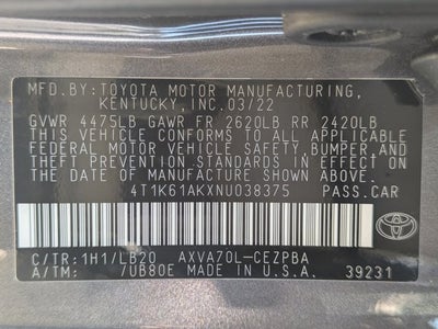 2022 Toyota Camry XSE