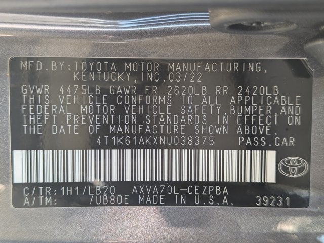 2022 Toyota Camry XSE