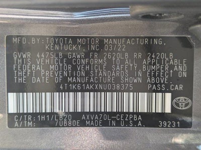 2022 Toyota Camry XSE