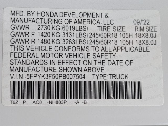 2023 Honda Ridgeline RTL