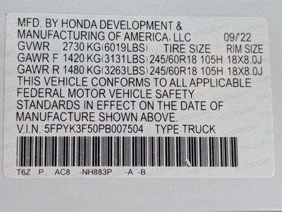 2023 Honda Ridgeline RTL