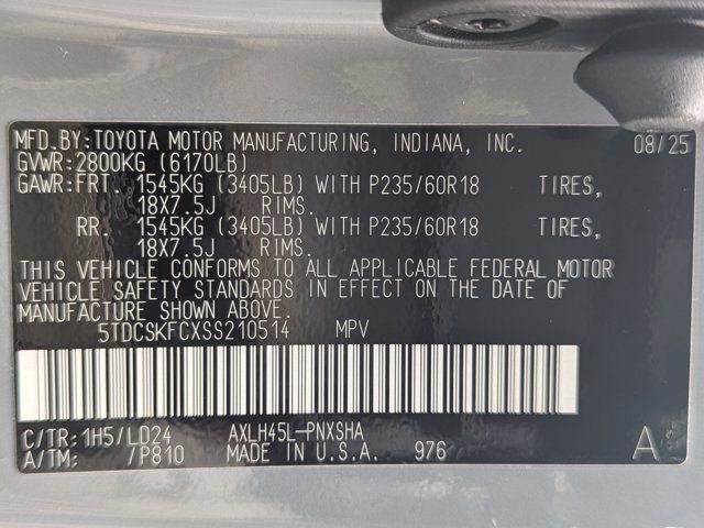 2025 Toyota Sienna XSE 7 Passenger
