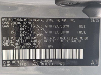 2025 Toyota Sienna XSE 7 Passenger