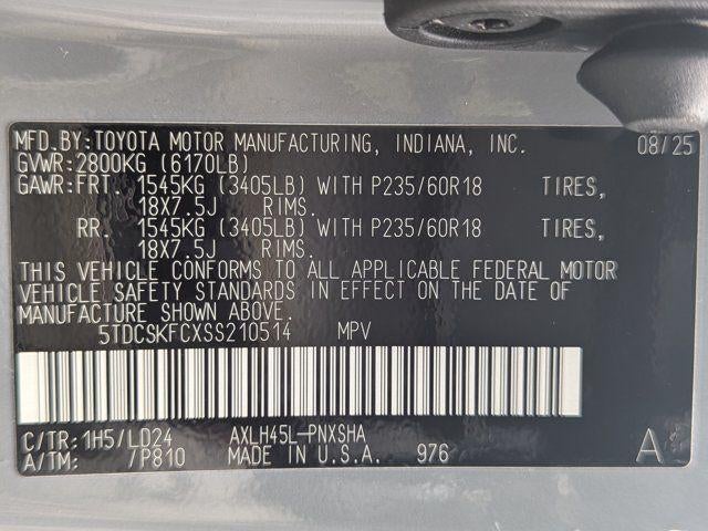 2025 Toyota Sienna XSE 7 Passenger