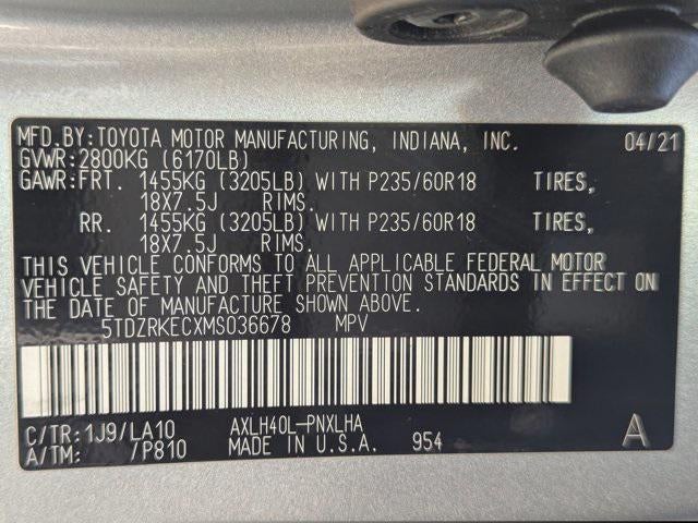 2021 Toyota Sienna Limited 7 Passenger