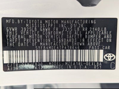 2026 Toyota Corolla LE