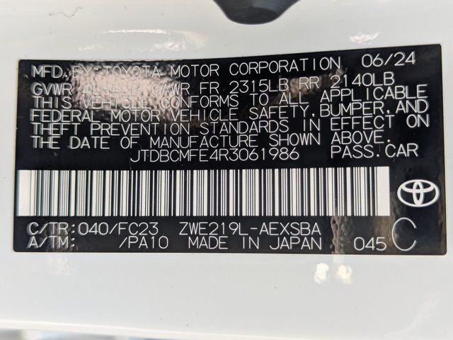 2024 Toyota Corolla Hybrid SE