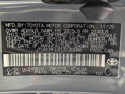 2026 Toyota Corolla Hybrid LE