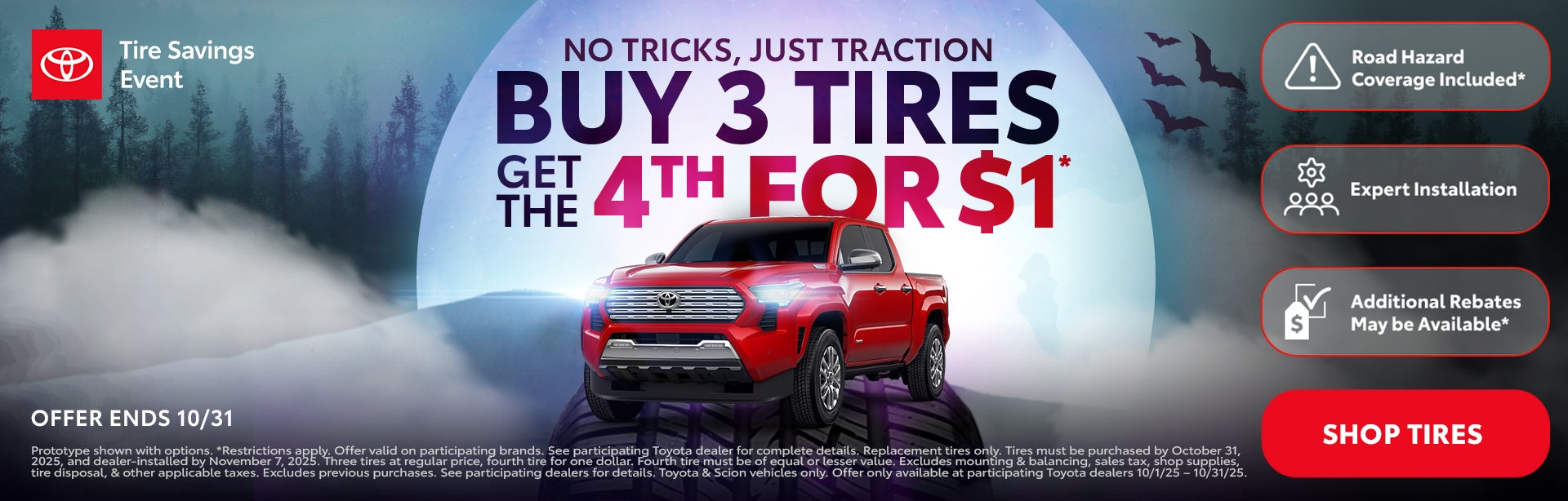 Buy 3 Tires get the 4th for $1