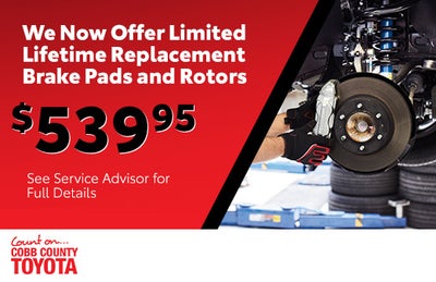 We Now Offer Limited Lifetime Replacement Brake Pads and Rotors