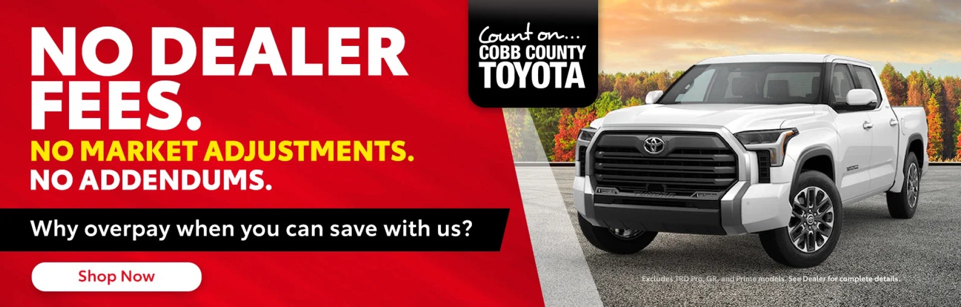 No Dealer Fees at Cobb County Toyota